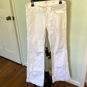 White 7 for all mankind dojo wide leg jeans size 28